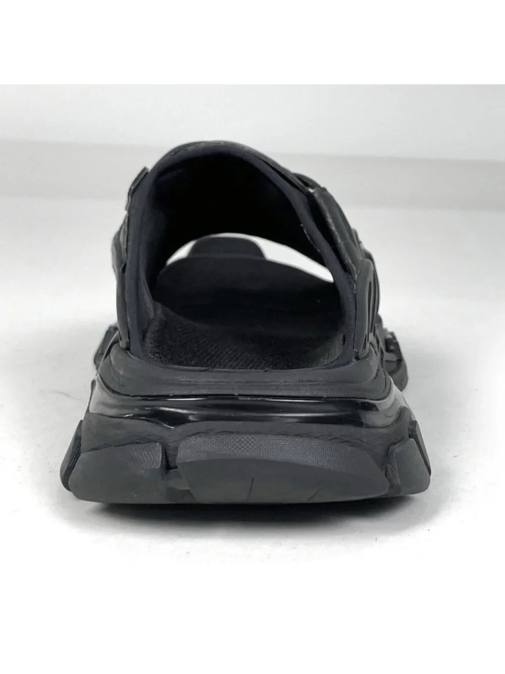 Balenciaga Track Slide Sandals Shoes Leather Rubber Black